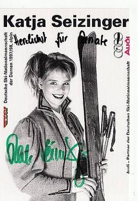 Katja Seizinger Autogrammkarte Original Signiert Ski Alpine + A43829