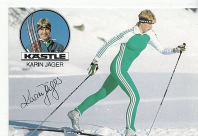 Karin Jäger Autogrammkarte 80er Jahre Original Signiert Skilanglauf + A43879