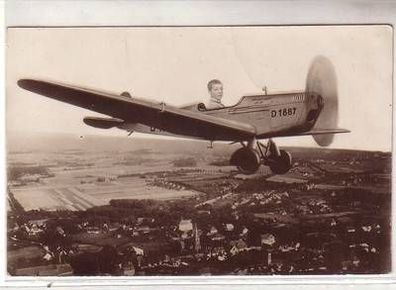 47606 Foto Fotomontage mit Flugzeug um 1930