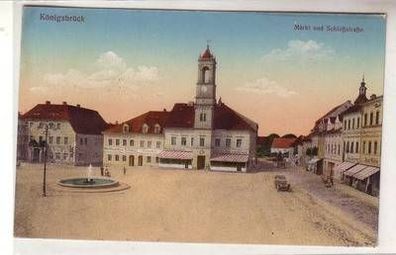 36567 Feldpost Ak Königsbrück Markt und Schloßstrasse 1916