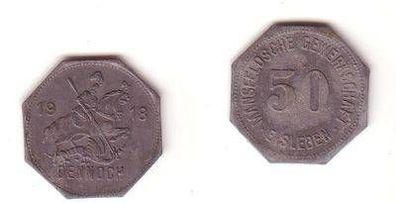 50 Pfennig Notgeld Zink Münze Mansfeldsche Gewerkschaft Eisleben 1918