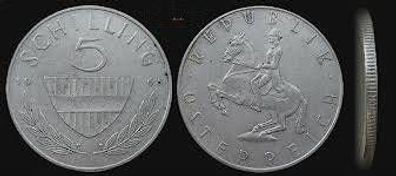Österreich 5 Schilling 1960 Silber 640/1000, sehr gute Erhaltung, 5,2 gr., 23,5 mm
