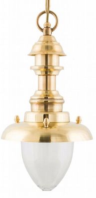 Pendelleuchte Rund Schiffslaterne Messing Maritim IP43 E27 Pendellampe Schiffslampe