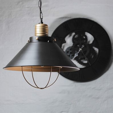 Vintage / Loft Hängeleuchte in schwarz kupfer Esszimmer Pendellampe Deckenlampe