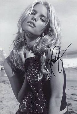 Original Autogramm Jessica Simpson auf Großfoto