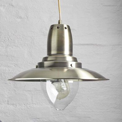 Elegante Hängeleuchte E27 Ø33cm in Bronze Pendelleuchte Vintage Decke Lampe Glas