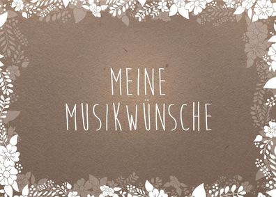 50 Musikwunschkarten "Blumen" Hochzeitsspiele Spiele Hochzeit Musikkarte