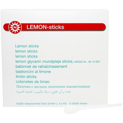25 x NOBA Lemon-Sticks Mundpflegestäbchen 11 cm Mundstäbchen