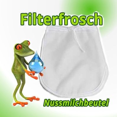 Nussmilchbeutel "Filterfrosch" Mandelmilchbeutel abseien Filter Feinheit: 200 Mikron