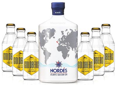 Nordes Atlantic Galician Gin aus Galizien 0,7l (40% Vol) + 6x Goldberg Tonic Wa