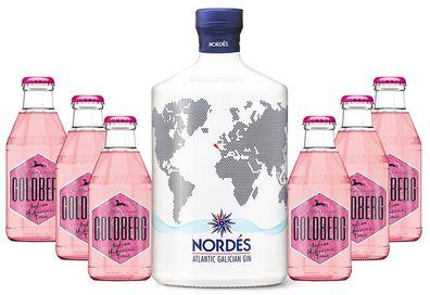 Nordes Atlantic Galician Gin aus Galizien 0,7l (40% Vol) + 6x Goldberg Indian H