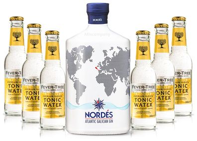 Nordes Atlantic Galician Gin aus Galizien 0,7l (40% Vol) + 6x Fever-Tree Premiu