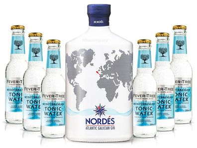 Nordes Atlantic Galician Gin aus Galizien 0,7l (40% Vol) + 6x Fever-Tree Medite