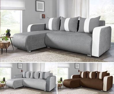 Ecksofa Rino mit Schlaffunktion und Bettkasten L-Form Couch Polsterecke Couchgarnitur