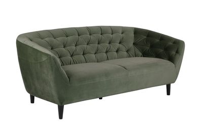 Sofa Rita 3 Personen tannengrün schwarz Couch Wohnzimmer Polstersofa Garnitur