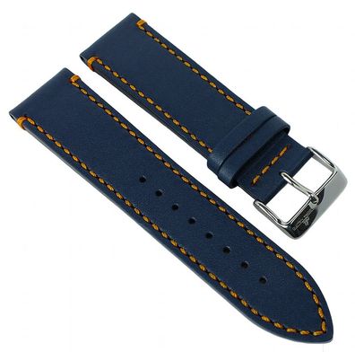 Adora Nautic Chronograph ? Uhrenarmband 24mm blau Leder orange Naht