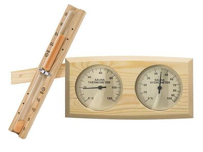 Sauna Thermometer Hygrometer Messgeräte Kombi Klimamesser Holz Zubehör 