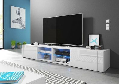 HIT2 double 200 cm Sideboard Lowboard TV Fernsehschrank inkl LED Highboard