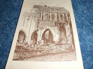 3146 / Ansichtskarte--Erfurt--Ruine der Barfüßerkirche--Federzeichnung