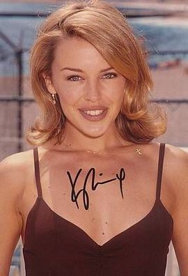Original Autogramm KYLIE Minogue auf Großfoto