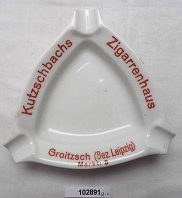 alter Porzellan Aschenbecher Kutzschbachs Zigarrenhaus Groitzsch um 1920