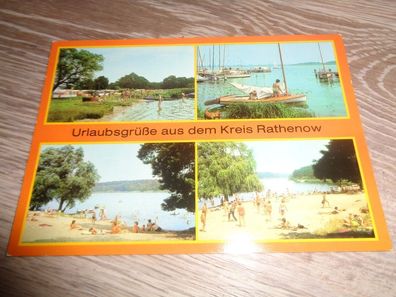 5662 / Ansichtskarte- Urlaubsgrüße Kreis Rathenow