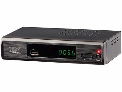 auvisio DVB-T2-Receiver H.265/ HEVC, Full-HD-TV, HDMI &SCART, LAN, USB PX1980