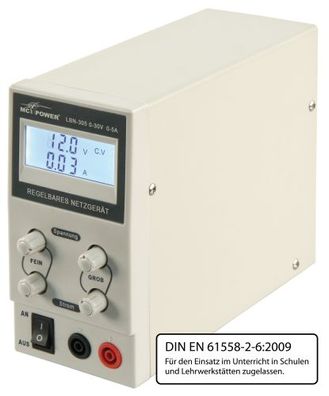 Labornetzgerät Labor-Netzgerät McPower LBN-305 0-30 V, 0-5 A regelbar, LCD-Anzei
