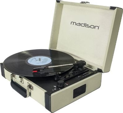 Nostalgie Schallplattenspieler im Koffer MAD-RETROCASE-CR / 33,45,78 Umdrehunge