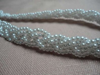 Perlmutt Perlen Diadem Collier : 6 Stränge geflochten Biegedraht ca 51 cm