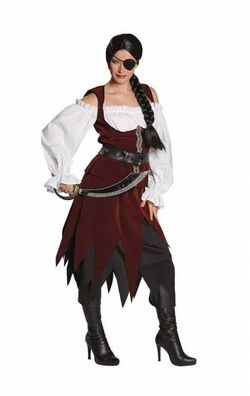 Piratenkostüm "Piratin" - Größe: 36 - 48 - ohne Tuch und Zubehör