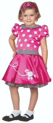 Rubies 12318 - Fiftys Kleid Kinder Kostüm, Petticoat pink Gr. 104 - 140