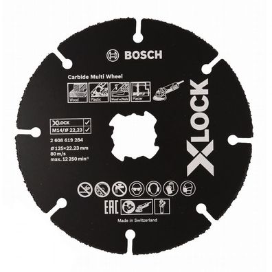 Bosch X-LOCK Trennscheibe Carbide Multi Wheel 125 mm für Winkelschleifer