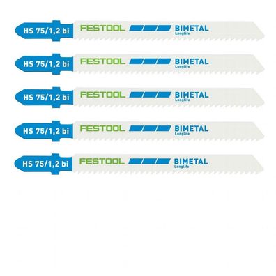 Festool Stichsägeblatt HS 75/1,2 BI/5 für PS 300 PSB 300 PS 400 PSC 400 Bimetall
