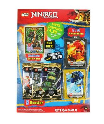Lego® Ninjago Serie 4 Trading Card Game Extra-Pack Booster + Kartenhüllen + Le Karte