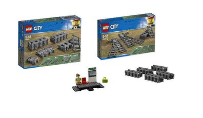 LEGO® City Eisenbahn Set 60205 + Set 60238 + 60197 Bahnsteig + extra Schienen
