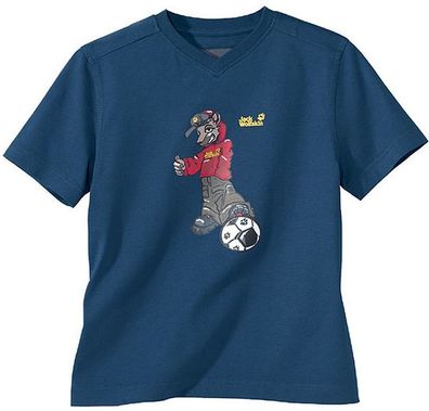 Jack Wolfskin Kids Soccer navy T-Shirt Kindershirt Fußball Fußballshirt