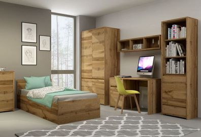 Jugendzimmer Kinderzimmer komplett Forest Set C 7-tlg Schrank Schreibtisch Bett Regal