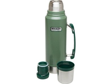 Stanley Classic Vakuum-Flasche, 1 Liter, 18/8 Edelstahl Hammertone grün 80120