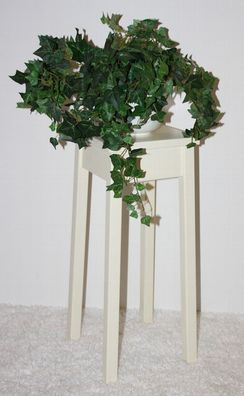 Massivholz Blumentisch 60cm höhe creme Beistelltisch Blumenhocker Ecktisch ständer