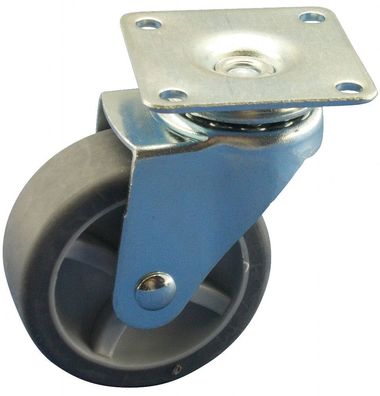 Satz 4x weiche Mini Apparaterolle Rad Ø50 Platte 42x42