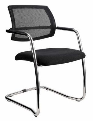 2er-Set Konferenzstuhl schwarz Besucherstuhl Bürostuhl Konferenzstuhl Stuhl Stuhl-Set