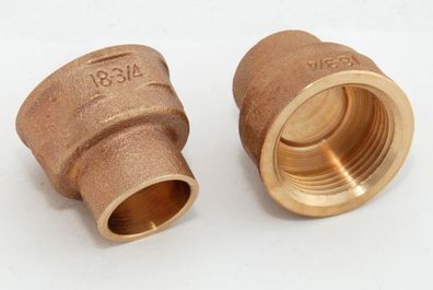 2x Rotguss Übergangsmuffen i/ i 18mm-3/4" 4270g Rotgussfitting red brass gunmetal