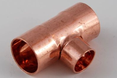 2x Kupferfitting Reduzier-T-Stück 22-16-22 mm 5130 Lötfitting copper fitting CU