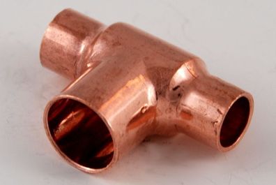 2x Kupferfitting Reduzier-T-Stück 10-15-10 mm 5130 Lötfitting copper fitting CU
