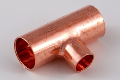 2x Kupferfitting Reduzier-T-Stück 15-10-15 mm 5130 Lötfitting copper fitting CU