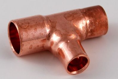 2x Kupferfitting Reduzier-T-Stück 15-10-12 mm 5130 Lötfitting copper fitting CU
