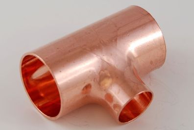 2x Kupferfitting Reduzier T Stück 35-22-35 mm 5130 Lötfitting copper fitting CU