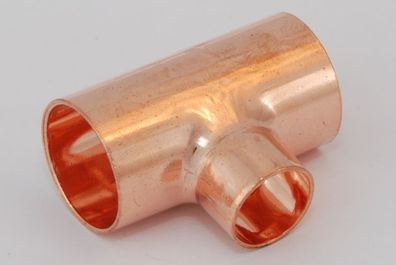 2x Kupferfitting Reduzier-T-Stück 18-15-18 mm 5130 Lötfitting copper fitting CU