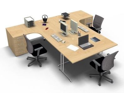 Schreibtisch-Arbeitsplatz B201 für 3 Personen Schreibtisch Doppelschreibtisch